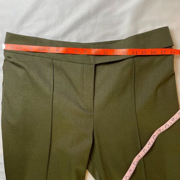 Alexandre Vauthier Pants Trousers Olive Green Wool Stretch Designer Size EU 44 - Picture 9 of 15